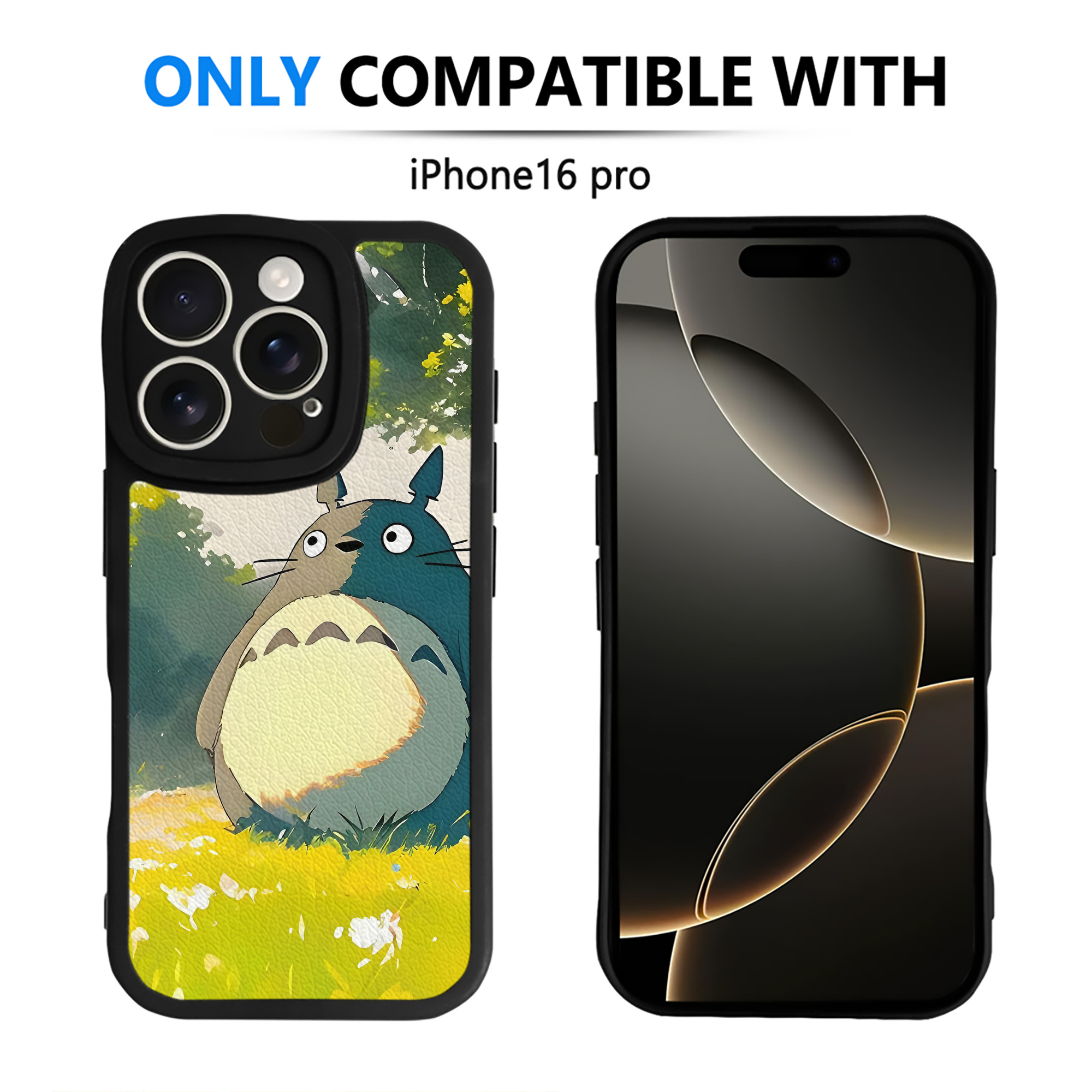 （画像用） となりのトトロ 草壁メイ 草壁サツキ My Neighbor Totoro Satsuki Kusakabe Mei Kusakabe 【iPhone 16シリーズ対応】シリコンスマホケース（レザー調） 材質：シリコン
